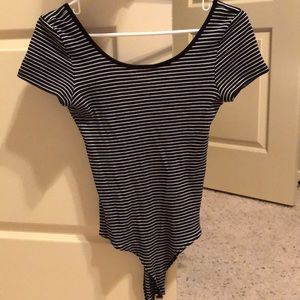 Striped body suit